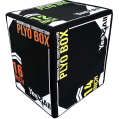 Yes4All 3 in 1 Soft Plyo Box with Wooden Core, Jumping Box, Plyometric Box Platform for Jumping Training, Home Gym and Outdoor Workout, Jump Box