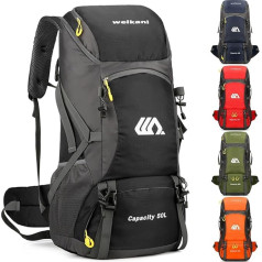 Favuit Hiking Backpack 50L, Men's Women's Trekking Backpack Ultralight Foldable Travel Backpack Hiking Backpack Large Climbing Daypack for Travel Mountaineering Camping Outdoor Travel Sports