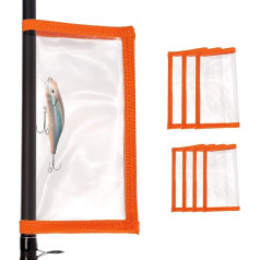 PATIKIL Angelköderwickel, 2 Größen, langlebig, transparent, PVC-Köderabdeckungen, Köderaufbewahrung, leicht zu sehen, hält das Angeln sicher, Orange, 8 Stück