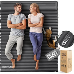 HIKENTURE Sleeping Mat for 2 People, Ultralight, Inflatable Camping Mattress, Double Air Mattress, Sleeping Mat, 140 cm with Foot Pump, for Camping, Outdoor, Hiking, Beach