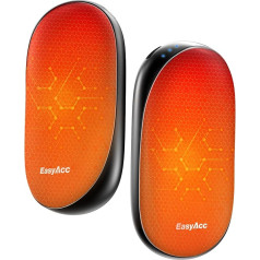 Wiederaufladbar Handwärmer 2 Pack, EasyAcc® Handwärmer Elektrisch 10000mAh Taschenwärmer USB Powerbank 3 Wärmestufen Maximal 58°C Tragbare Technisches Geschenk für Männer Golf, Jagd und Camping OT-93