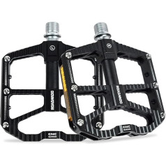 ROADNADO Bicycle Pedals with 3 Sealed Bearings with 2 Reflectors and Non-Slip Pattern MTB Pedals CNC Pedals Bicycle Non-Slip Ultralight Pedals for Mountain Bike MTB BMX Road Bike Pedals 9/16 Inch