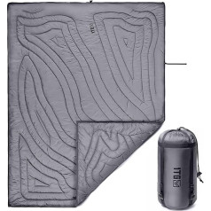 1TG Tactical Outdoor Camping Blanket, 4 in 1 Travel Blanket, Ultralight, 20D Nylon, Sleeping Bag, Cape, Picnic Blanket, Thinsulate Insulation, Windproof, Water-Repellent, for Camping, Travel, Car &