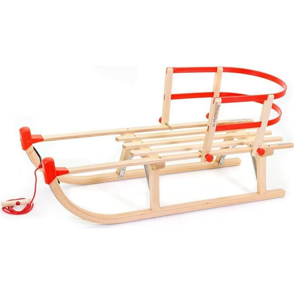 Holzfee Davos Children's Sledge S 100 cm with Lead and Backrest