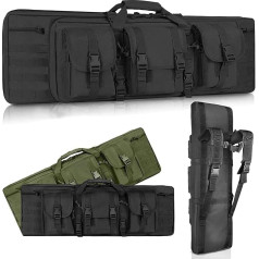 SJASD Weapon Bag, Rifle Bag, 2 Long Weapons, Gun Bag with Double Compartment and 3 Large Accessories Bags, for Outdoor Tactical Rifle, 90 cm