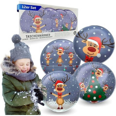 Lüttenburg Pocket Warmer for Children Reindeer Rudolph - Reusable Hand Warmer Round Gift for Christmas - Christmas Pocket Heating Cushion Approx. 9 x 9 cm - Advent Calendar Filling Santa Claus