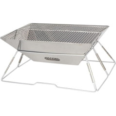 JISADER Zusammenklappbarer Campinggrill, BBQ-Grill, Lagergrill, zusammenklappbarer Lagerfeuergrill für Terrasse
