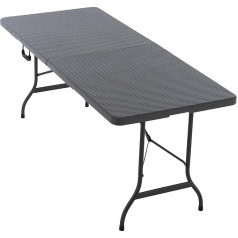 Nexos Trading Folding Table 183 x 76 x 74 cm Party Table Catering Garden Table Foldable Camping Table up to 170 kg Stable Robust Weatherproof 13 kg Carry Handle White Brown Black Choice of Colours