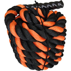 Battle Rope Training Rope Steel Anchor & Strap Included, 1.5 Inch Diameter Poly Dacron 50 Foot Length for Home Gym Fitness Power Training