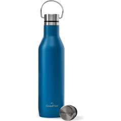 GrandTies Stainless Steel Water Bottles with 2 Lids | Slim Vacuum Insulated Cup Holder Bottle | Reusable, Leakproof, BPA Free, Keeps Cold Water Bottle for School, Gym