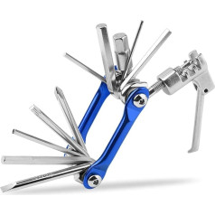 KOSTOO Outdoor Lightweight Durable Compact 11 in 1 Bicycle Multi Tool Sets Mountain Bike Cycling Multi Repair Perfect Tool for DIY Bicycle Project Accessories, Blue