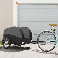 Somanki Fahrradanhänger Schwarz 45 kg Eisen, Fahrrad Anhänger, Lastenanhänger, Handwagen, Fahrrad-lastenanhänger, Lastenfahrrad - 94157
