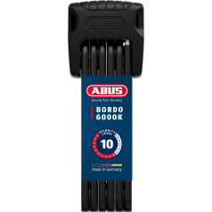ABUS Bordo 6000K Folding Lock with SH Lock Holder, Bicycle Lock with XPlus Cylinder for High Tamper Protection, ABUS Security Level 10, Length 120 cm, Black/Orange