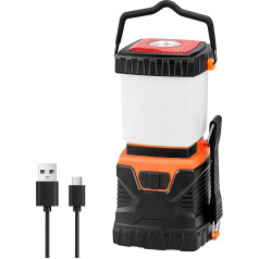 VEVOR LED Camping Lantern, 1000 Lumens, 360° Lighting, 4 Lighting Modes, Rechargeable Camping Lights, USB Charging, Camping Lamp, Ideal for Camping, Fishing, Power Outages, Car Repairs