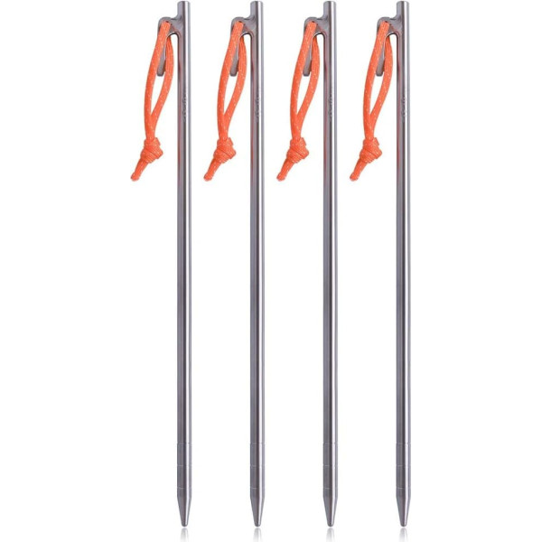 Tito High Strength Titanium Alloy Tent Peg Nail Pegs for Camping Tent Canopy/Diameter 8 mm Length 240 mm just 2 oz.