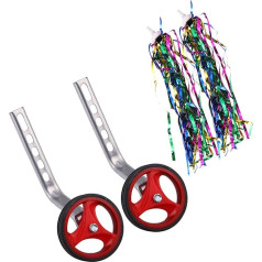 BANGHA Support wheels for children's bicycle, 1 set, common children's bicycle, auxiliary wheels, bike training wheels, children's bicycle balance stabiliser wheels with clip and ribbon, FO bicycle