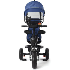 4-in-1 Children's Tricycle for Children from 12 Months to 5 Years with Removable Sun Canopy and Push Bar, Tricycles, Jogger, with Skylight, Seat Belts, 360 Degree Rotation, Freewheel Bike