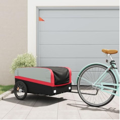 ZEYUAN Bicycle Trailer Black and Red 45 kg Iron, Bicycle Trailer, Load Trailer, Hand Trolley, Bicycle Load Trailer, Cargo Bike - 94048