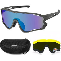 Snowledge Sports Glasses Cycling Glasses Men and Women Cycling Glasses Sunglasses Adult Sports Cycling Glasses Polarised Wind Protection Glasses Motorcycle Glasses Frame TR90 UV400 Protection