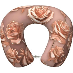 YHBLYKXP Rose Gold Wallpaper Print Neck Travel Pillow Memory Foam Travel Pillow Ergonomic Design for Home Office