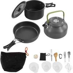Lightweight and Portable Outdoor Camping Cookware Set, Small Combination of Teapot and Pot, Essential for Survival in the Wild