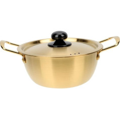 GREENADSCAPE 1 Set of Instant Pasta Pot Made of Stainless Steel Japchae Noodles Lightweight Cookware Camping Spatula Stainless Steel Pot Double Ear Instant Noodle Pot Pasta Pot with Seafood Golden