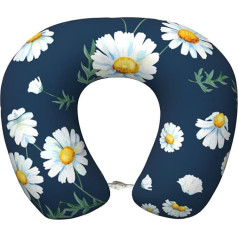 jingong Reisekissen mit Gänseblümchen-Aufdruck, ultimativer Komfort, Nackenschmerzlinderung, Memory-Schaum, Reisen