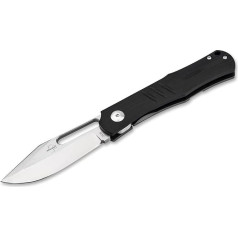 BÖKER PLUS Sliplock Pocket Knife - Small Folding Knife Made of 14C28N Steel - Blade Length 7.7 cm - with Black G10 Handle - with Clip for Attachment