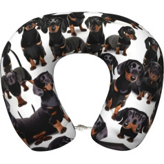 SDEGTHO Dachshund Weiner Pet Travel Pillow for Dogs Airplane Travel Pillow Pure Memory Foam Neck Pillow Comfortable Breathable