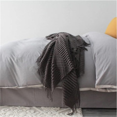 PiurUf Picnic Mat Europe Plaid Knit Blankets for Beds Sofa Hubble-Bubble Nordic Travel Car Air Conditioning Knitted Blanket Blanket Blanket Picnic Blanket (Color : Deep Gray Blanket, Size : China)