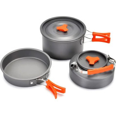 Camping Cookware Set Outdoor Aluminum Kettle Pan Pot Travel Hiking Picnic BBQ Equipment