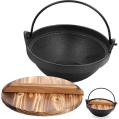 COLLBATH 1 Set Stainless Steel Pan Stainless Steel Pots Heißboii Cooking Pan with Non-Stick Coating Camping Cookware Iron Pan Non-Stick Cooking Utensils Outdoor Picnic Cookware Wood