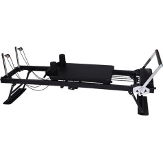 Oiyekntd Pilates Reformer-Maschine, Faltbare Pilates Reformer-Maschine, Ausrüstung für das Training zu Hause im Fitnessstudio, tragbare Mehrzweck-Reformer-Pilates-Maschine,Black