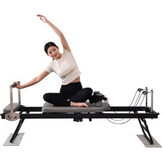 HOOJUEAN Pilates Reformer Maschine Pilates-Reformer für zuhause mit Metallfeder Faltbarer Pilates Reformer Anzug Für Reformer Body Stamina Stretching Balance Exercise Workout