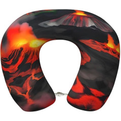 JIUTY Kilauea Volcanos Reisekissen, Geschenk, beste Memory-Schaum-Nackenkissen, Kopfstütze, weiches Kissen zum Schlafen