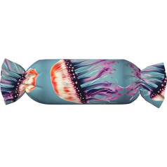 ZhanMg Quallen Druck Candy-Shaped Cylindrical Pillow - Verstellbare Nackenstütze, Rückenkissen, Memory Foam Reisekissen
