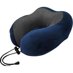 Bodhi2000 Neck Pillow, Travel Neck Pillow, Pure Memory Foam Travel Pillow for Sleeping on Headrest in Flight, Accessories Portable Aeroplanes Airplanes Royal Blue