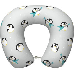 GGDCRFF Niedliches Pinguin-bedrucktes Memory-Baumwollkissen, bequem, U-förmig, der ultimative Komfort auf jeder Reise.