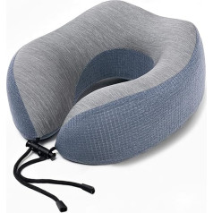 JMYSD Travel Pillow, Comfortable and Supportive Aeroplane Neck Pillow, Memory Foam Travel Neck Pillow for Aeroplane, Car, Sleep, Blue