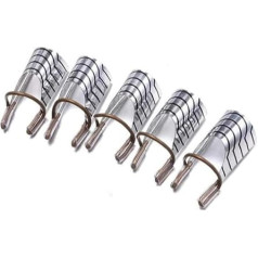 Reusable Nail Art Extension Molds Protector Film Nail Tips Acrylic UV Gel Protection French Nail Shapes for Nail Art Manicure Accessories Nail Salon Home Supplies 5 Pieces (Silver)