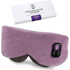 AROMA SEASON Heat Glasses with Battery Adjustable without Cable to Relieve Dry Eyes, Barley Grain, Blepharitis, Washable and Rechargeable, Pink