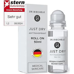 Dr. Biechele Just Dry Deodorant I 50 ml Antiperspirant Against Strong Sweating I Deodorant without Perfume and Alcohol I Cosmetics and Care for the Whole Body I Medical Antiperspirant