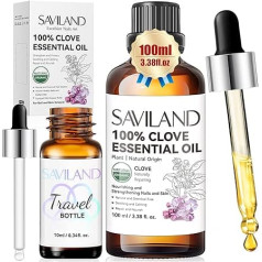 Saviland 100 ml Nail Cuticle Oil: 100% Natural Lilac Nail Care Oil Care for Nails & Cuticles Nail Oil Cuticle Oil Nail Strengthening Oil with Organic Oils Vitamins Vegan (with Glass Bottle + Pipette +