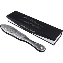 G.Liane Pedicure Laser Callus Rasp Foot File - Foot Rasp Double-Sided - Callus Remover Professional Foot Care Tool Made of Stainless Steel - File for Extra Smooth and Beautiful Feet (Black)