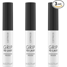Catrice Grip to Last Eyeshadow Primer, No. 010, Transparent, Long-Lasting, Natural, Vegan, No Microplastic Particles, Nanoparticles Free, No Perfume, Pack of 3 (3 x 8 ml)