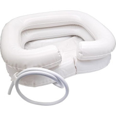 2 x Head Wash Basins 2 Pieces Mobile Hair Wash Basin 2 Rows Inflatable Hose 110 cm Hair Head Wash Tub Tiga-Med