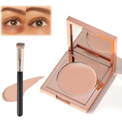 XOYHFQ Coloured Clay Undereye Corrector, Colour Corrector Undereye for Dark Circles with Brush, Cream Foundation Hydrating Concealer Under Eye, Conceal & Brighten Dark Circles (Light-Mediumpeach)