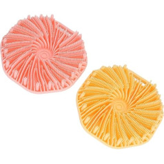 Pack of 2 Silicone Body Washers with Non-Slip Handle, Durable, Exfoliating Body Shower Washer Brush Home and Travel