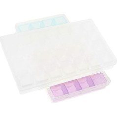 PAMINGONO 2 Sets Nail Art Display Boxes Storage Containers for Nail Jewellery Organiser for Nail Art Decoration Transparent Ideal for Clear Sorting and Storage