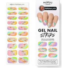 MOYOU LONDON jellybayn_nails 01 Semi-Cured UV Gel Strips - Pack of 20 - Gel Nail Foils UV Hardening for Salon Quality Manicure